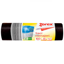 Saci menajeri, basic, negri 60 L, 20 buc, Zorex