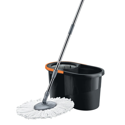 Set de mop rotativ, Nero, galeata 14 lt, negru